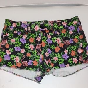 Lovesick Skeleton Flamingo Floral Shorts SummerJungle Women's Size 11 Hot Topic